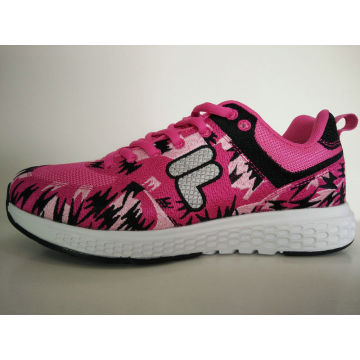 Young Lady Cut Pink Print Comfort Running Footwear